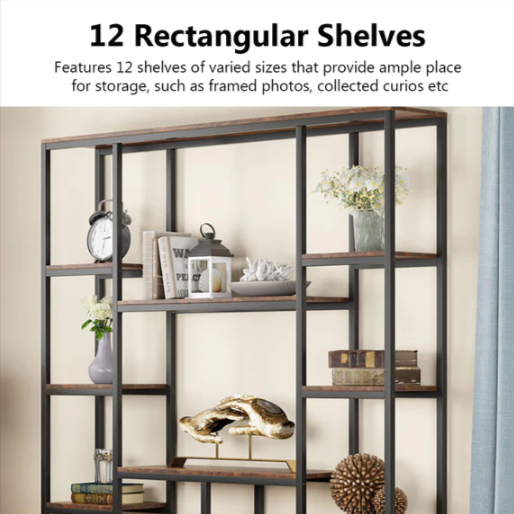AJAAR Living Room Bookcase Shelve Organizer Storage Rack Decor - waseeh.com