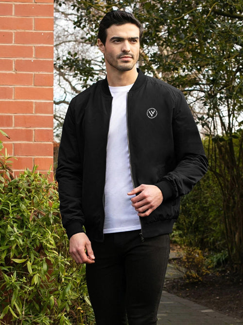 Louis Vicaci Zipper Fur Bomber Jacket For Men-Black-BR1010