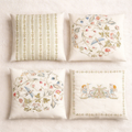 Green Cozy  Birds and Floral Pattern Cushion Cover Pack of 4