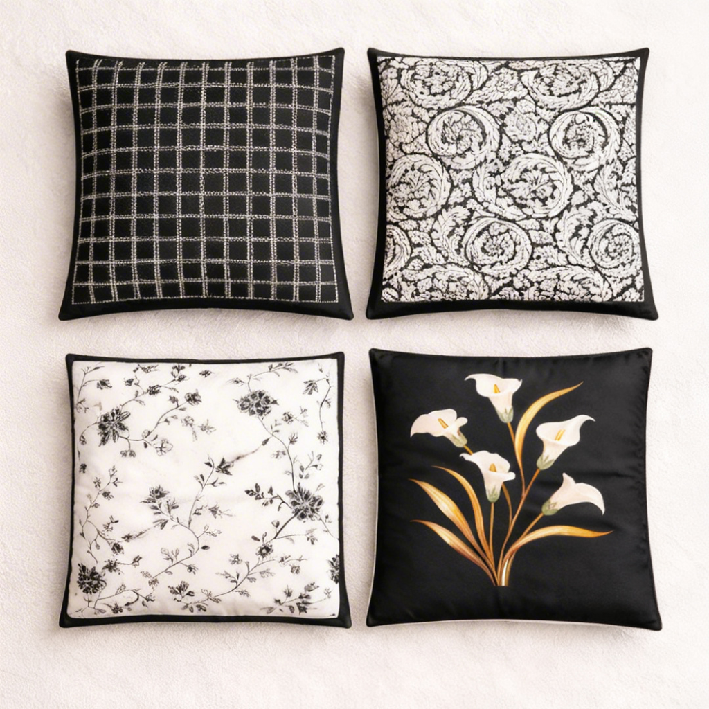 Bilin Ggaier Black Cushion Cover Pack of 4