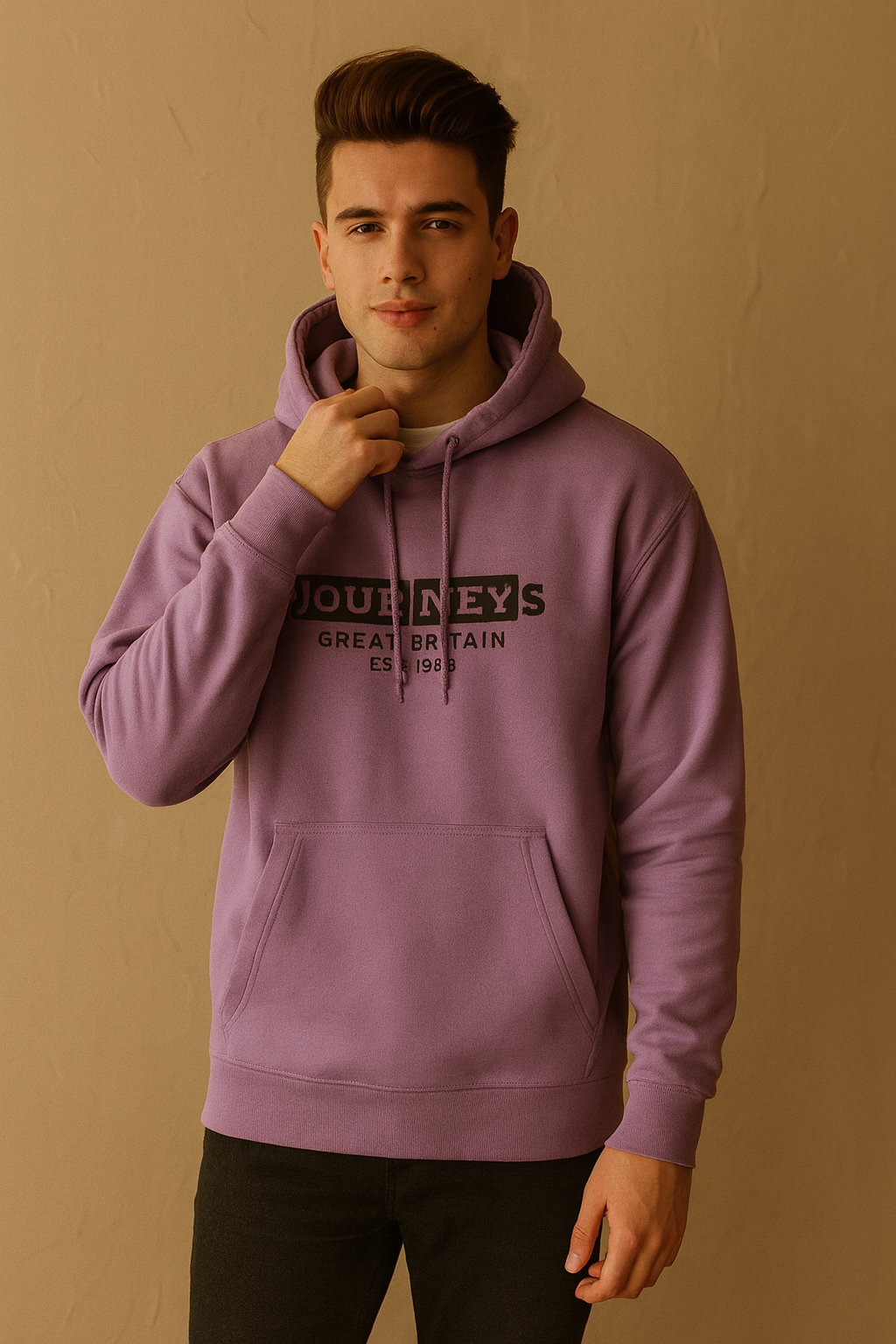 Men's Premium Lavender Hoodie – Journeys Great Britain Graphic
