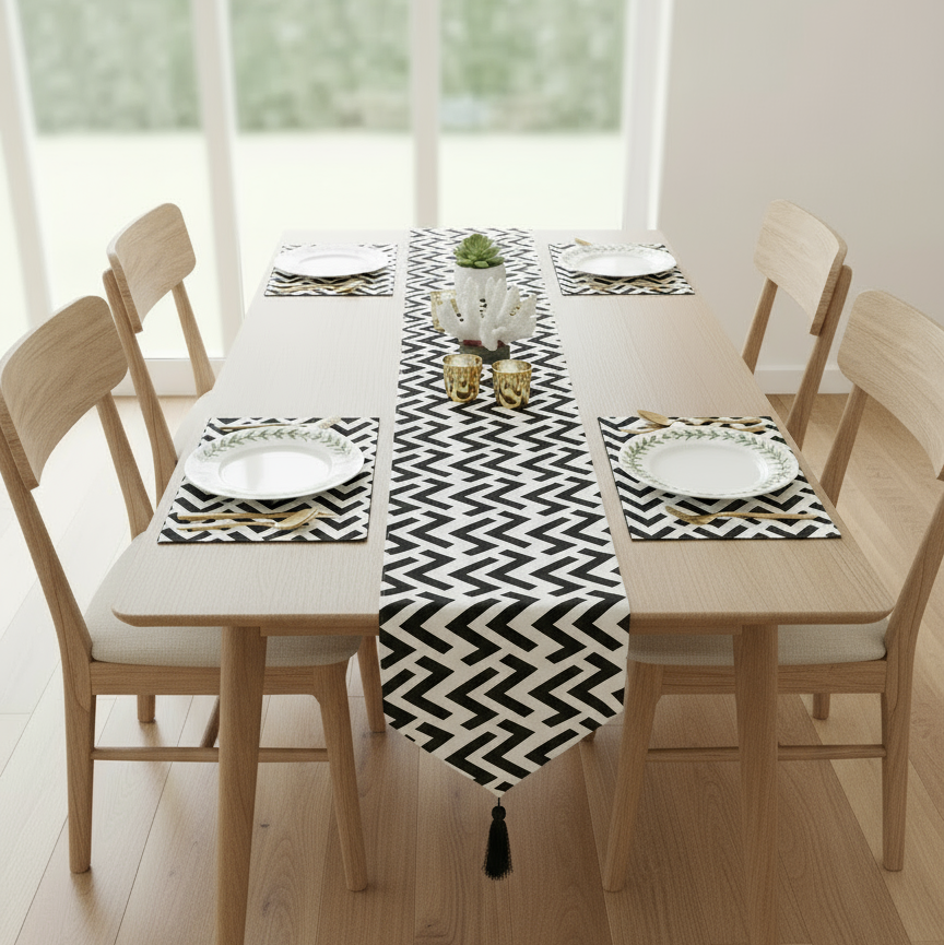 Zigzag Table Runner with Mats