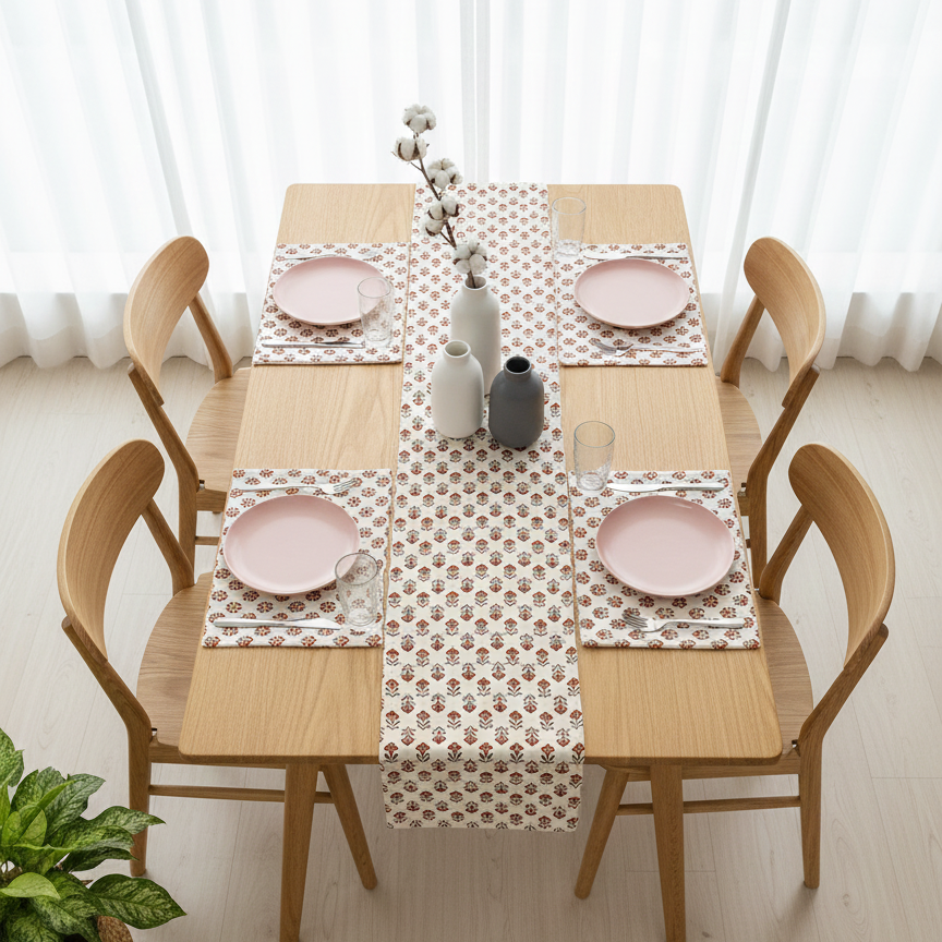 Whispering Flora Lace Table runner with Mats