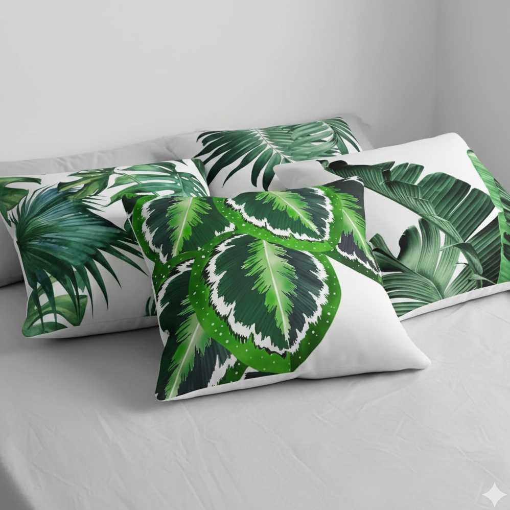 African Tropical Plant Cushion Cover Pack of 4