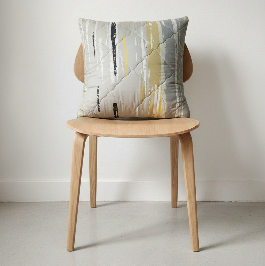 Abstract Striped Printed Filled Cushion