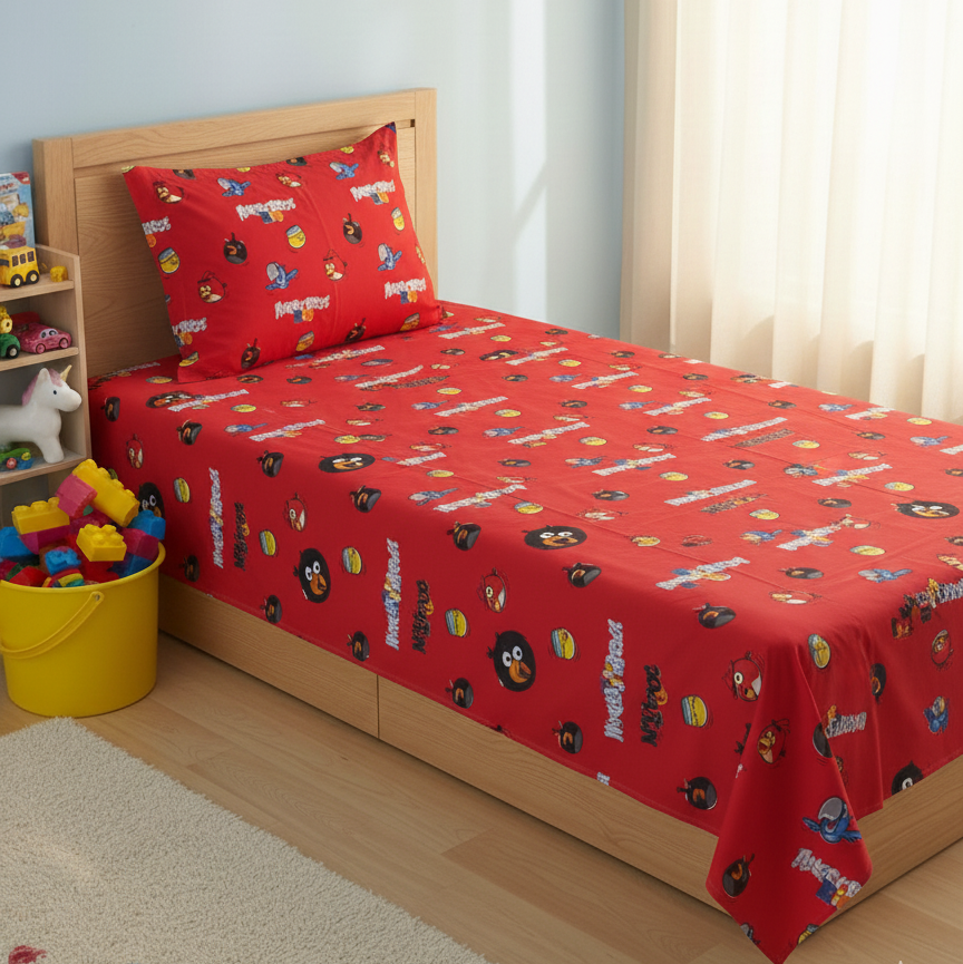 Angry Birds Red Power Kids Bedsheet Single
