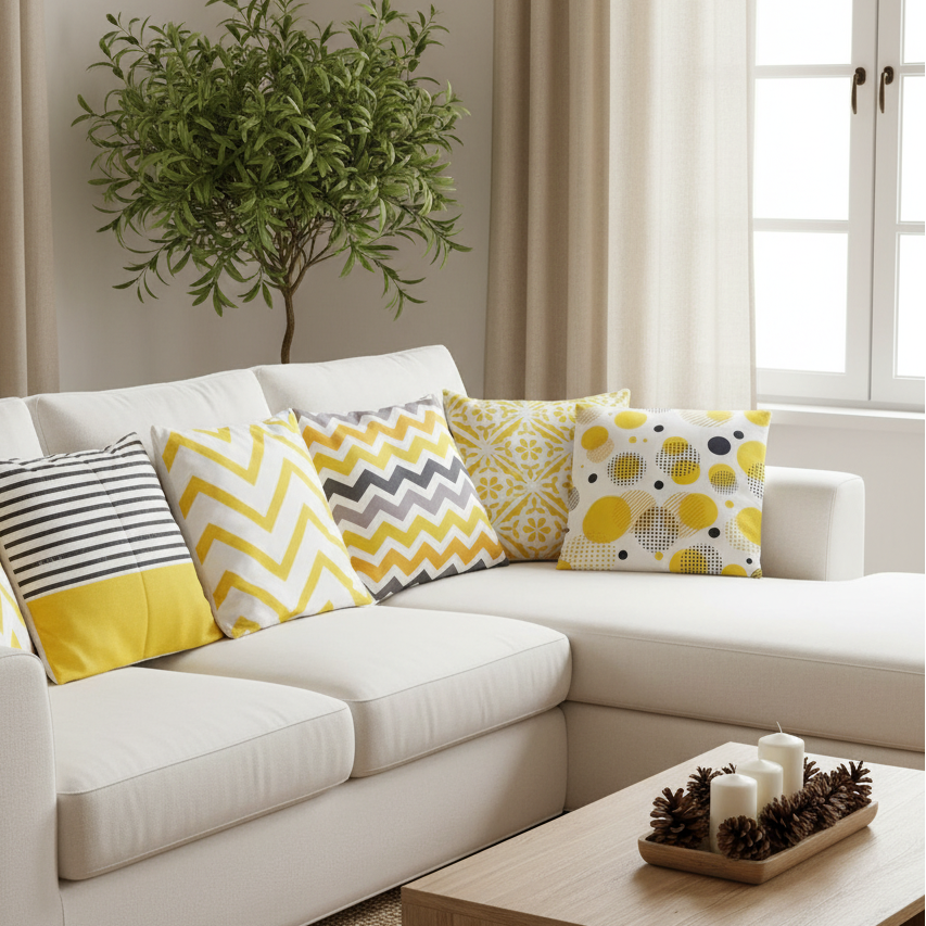 Lemon Drop Cushion Cover Pack of 5
