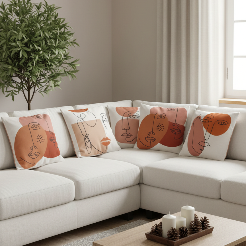 Artisan Faces Cushion Cover Pack of 5