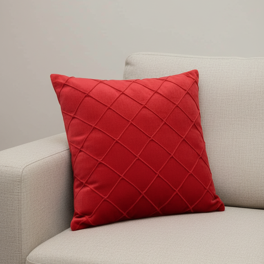 Crimson Diamond  Velvet Cushion Cover