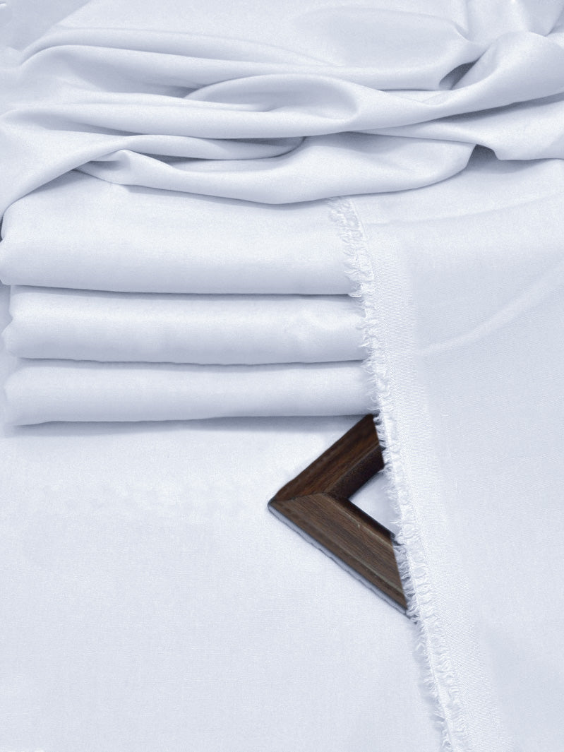 S.B Brand Premium Wash & Wear Unstitched Suit For Men-White-BE3128/BR15018