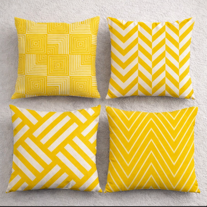 Yellow Lemon Cushion Cover Pack 4