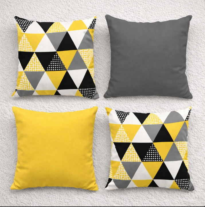 Multi Triangle Cushion Covers Pack 4