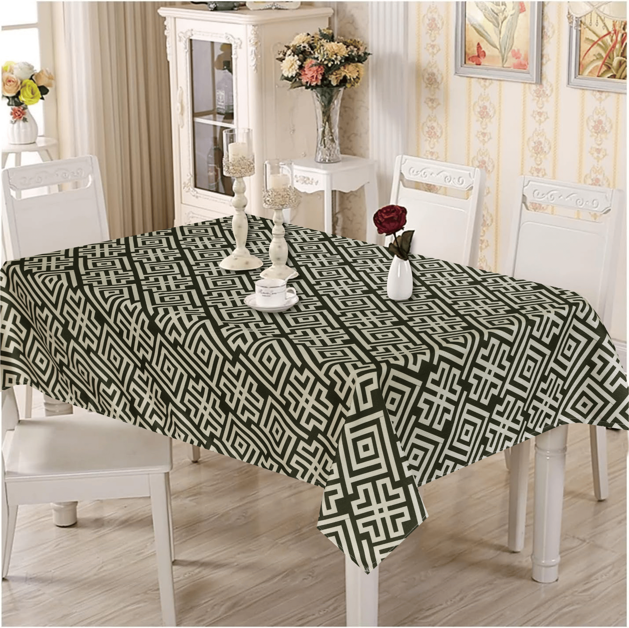Green Geometric Table Covers