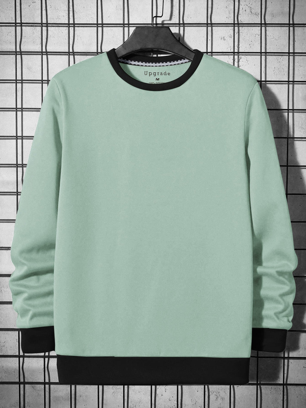 Upgrade Fashion Fleece Funky Style Sweatshirt For Men-Slate Green with Black-BR14470