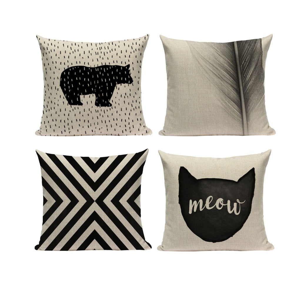 Silhouette Cushion covers Pack of 4
