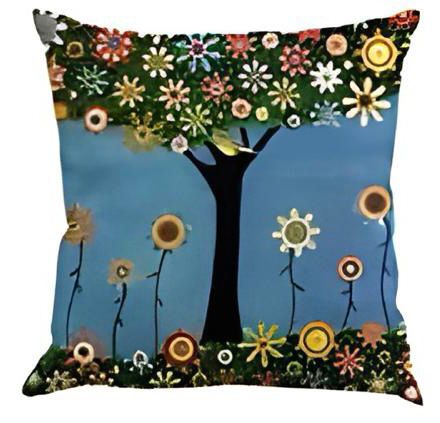 Vintage Flower Tree Cushion Cover Pack 6