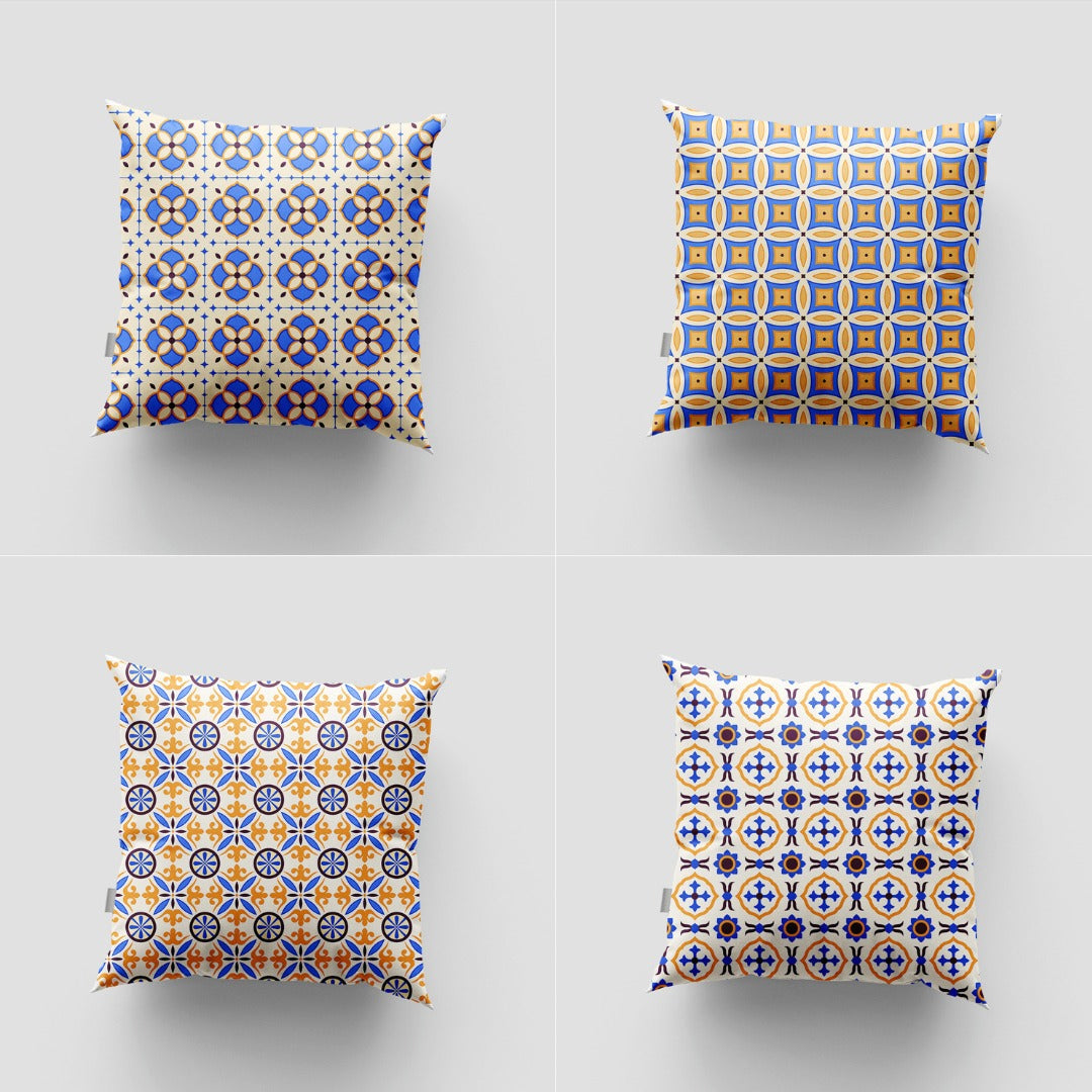 Arabesque Pattern Cushion Case Pack Of 4