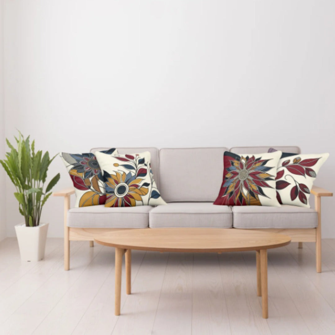 Ambesonne Floral Cushion Cover Set Of 4
