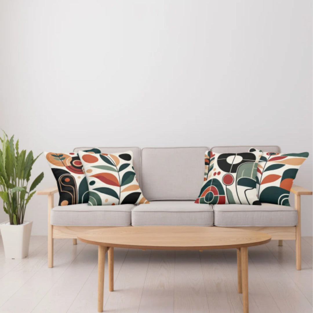 Abstract Botany Cushion Cover Pack Of 4