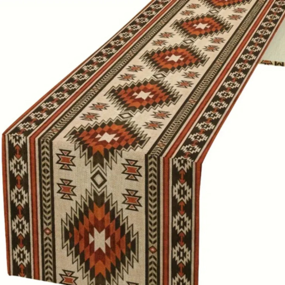DOKRIY Ethnic Tribal Aztec Table Runner
