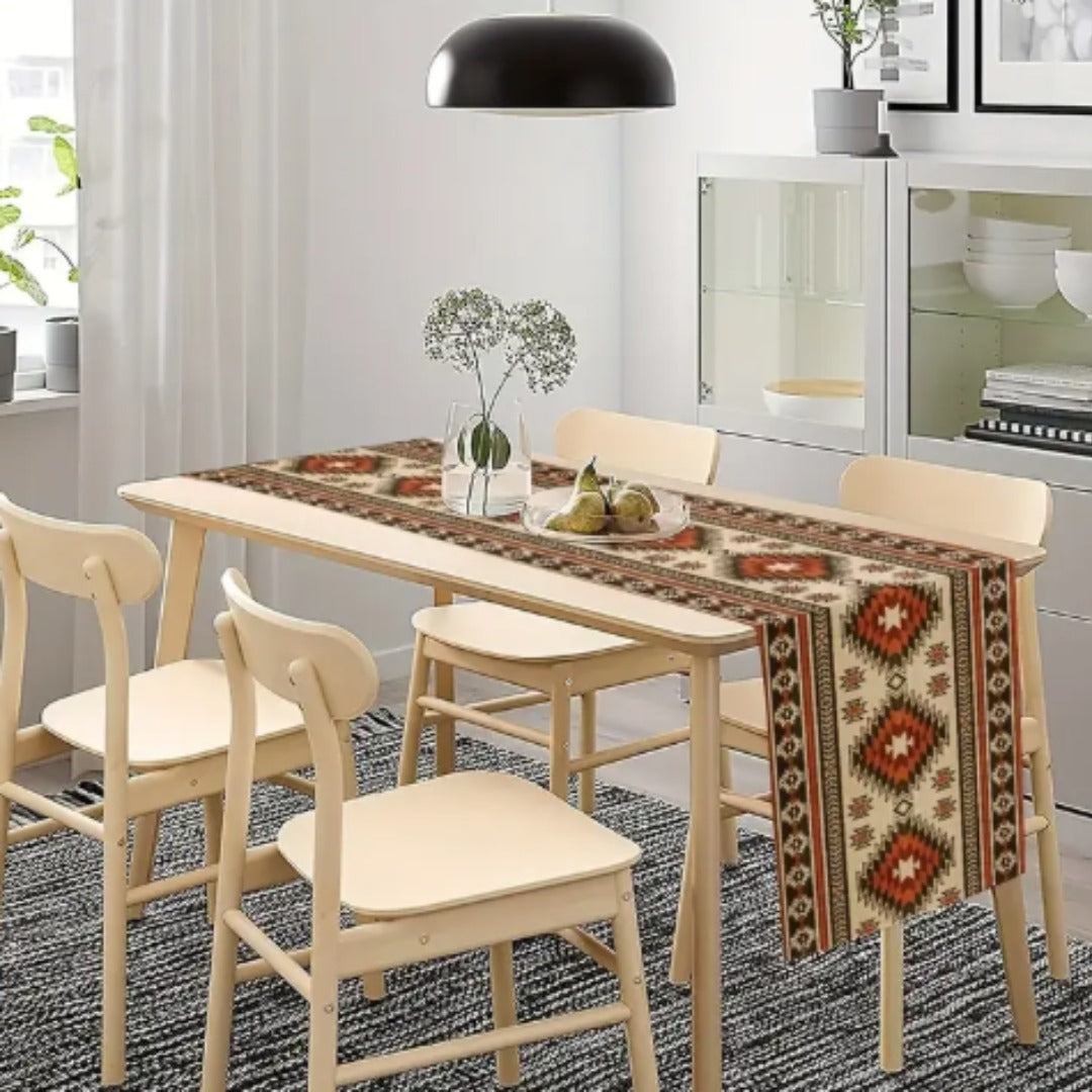 DOKRIY Ethnic Tribal Aztec Table Runner