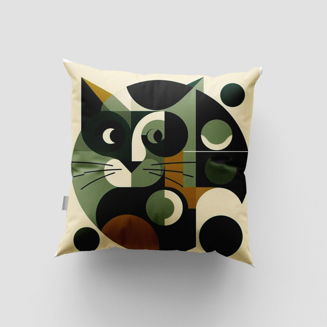 Abstract Geometric Cat Pattern Cushion Cover Pack of 4