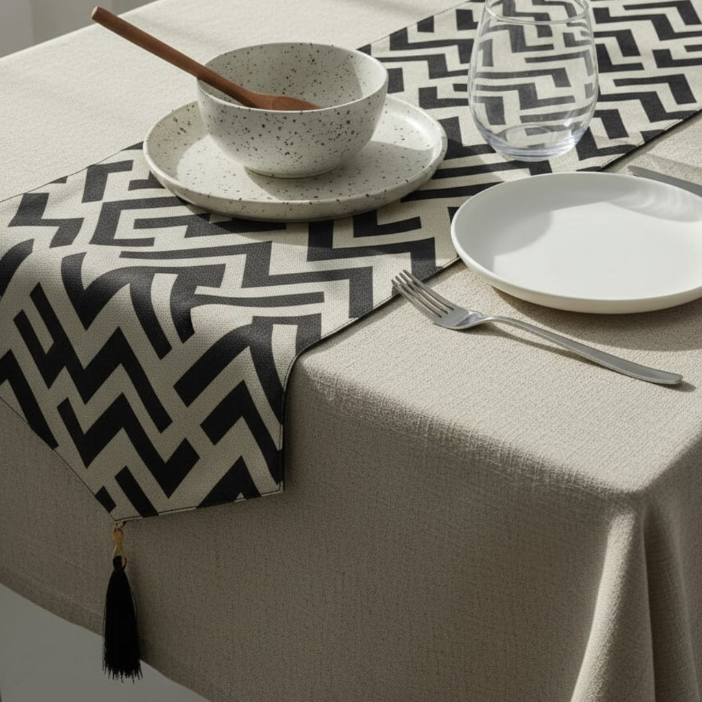 Modern Linen Cloth Table Runner Printed