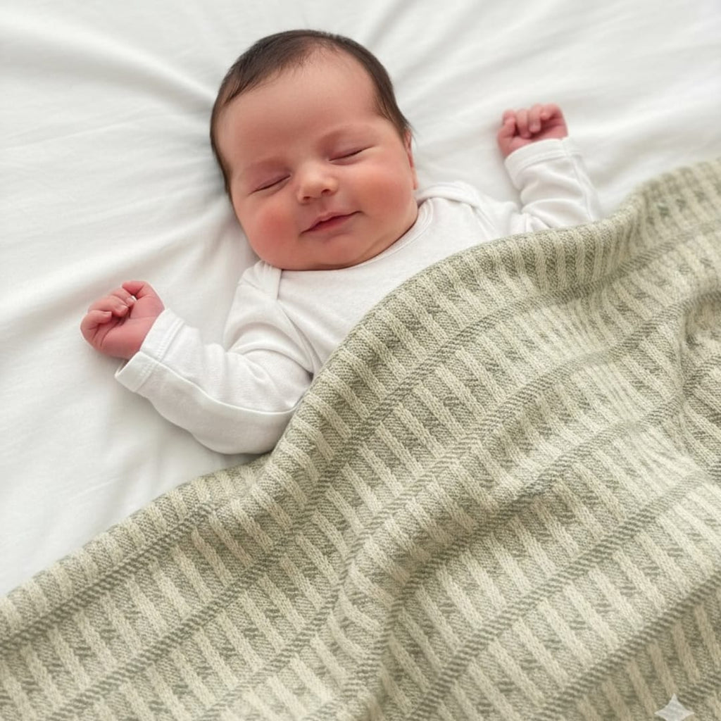 Winter Organic Cotton Waffle Baby Blanket Yarn Dyed