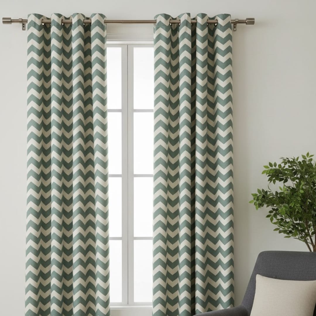 Zig Zag Chevron Eyelet Curtains