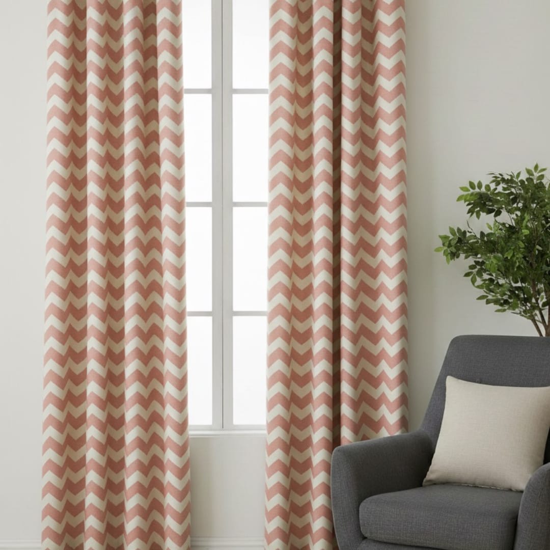 Zig Zag Chevron Eyelet Curtains