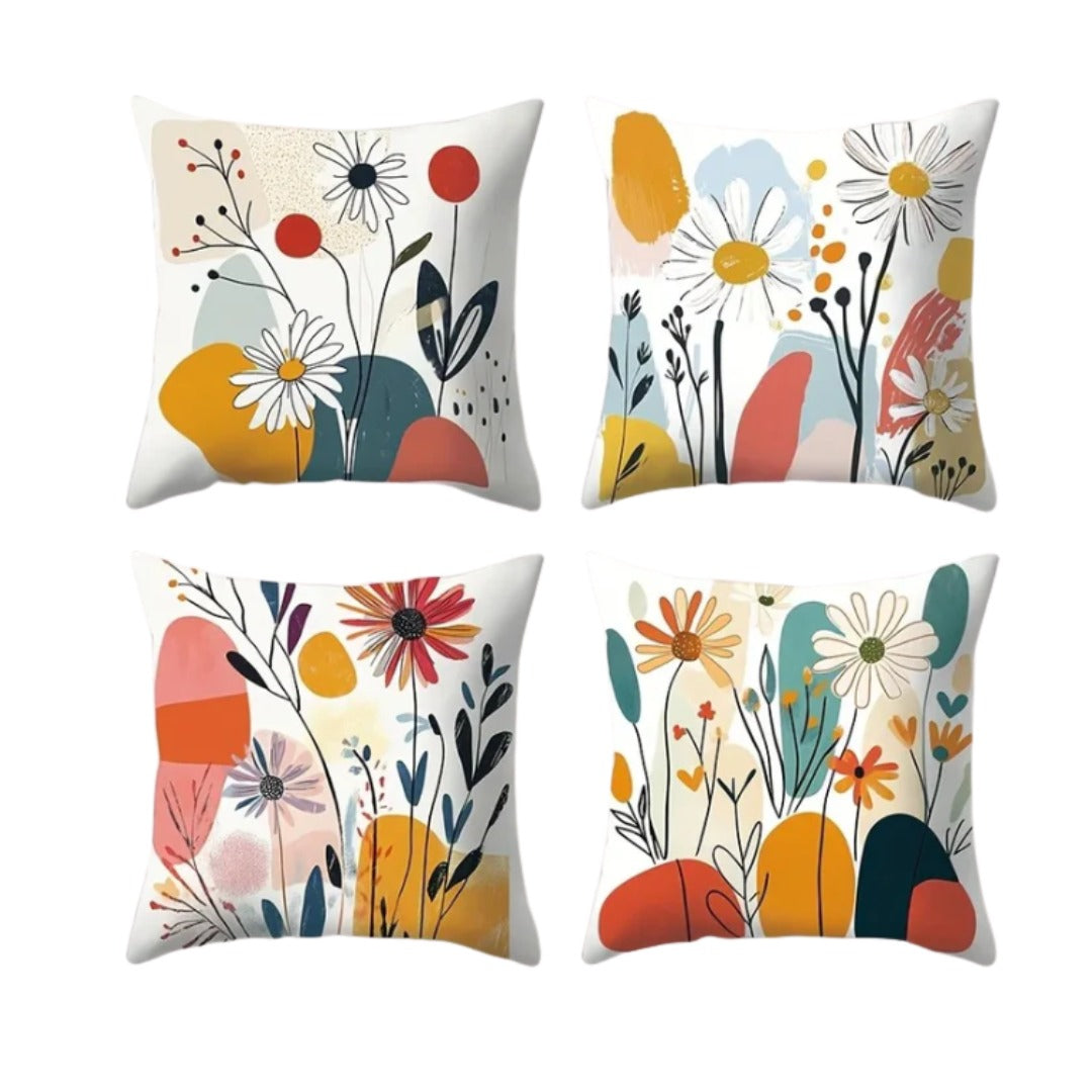 Colorful Floral Cushion Cover Set Pack Of 4