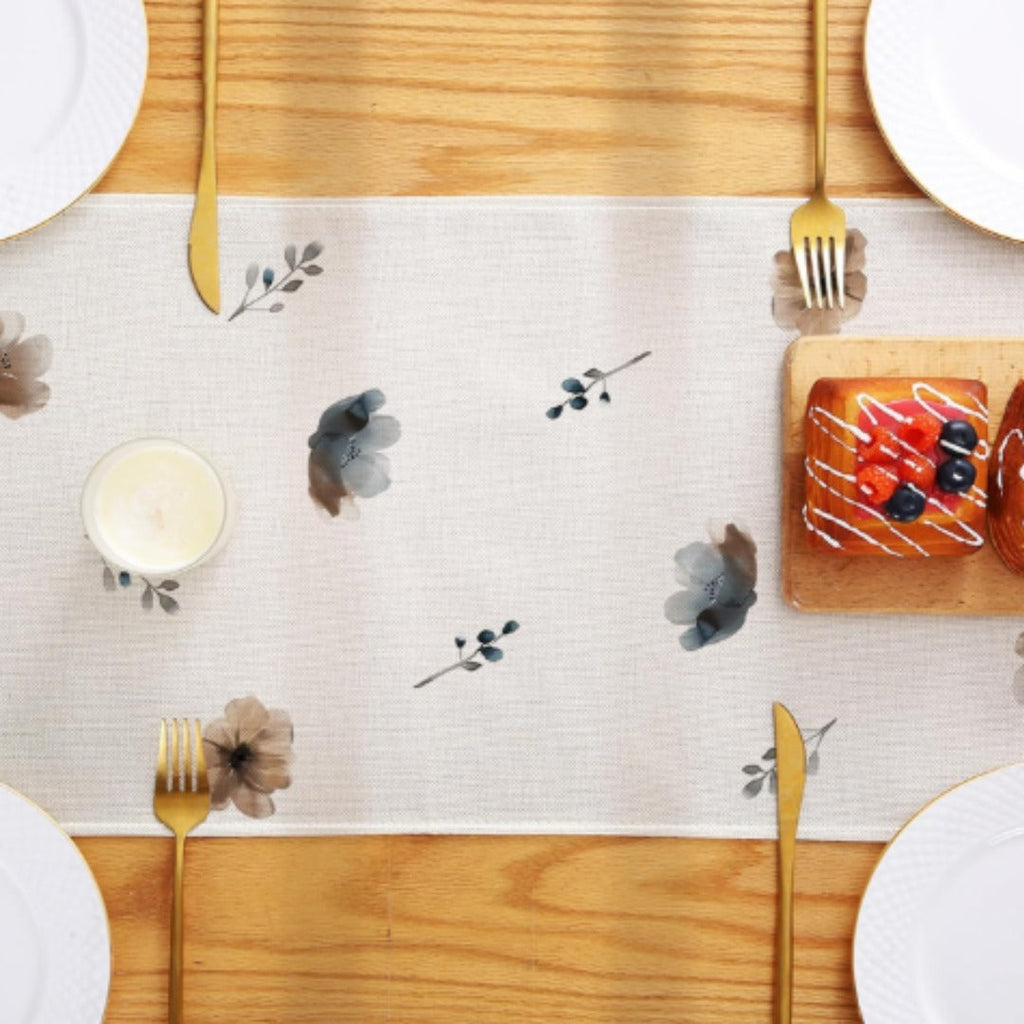 Watercolor-Inspired Botanical Table Runner