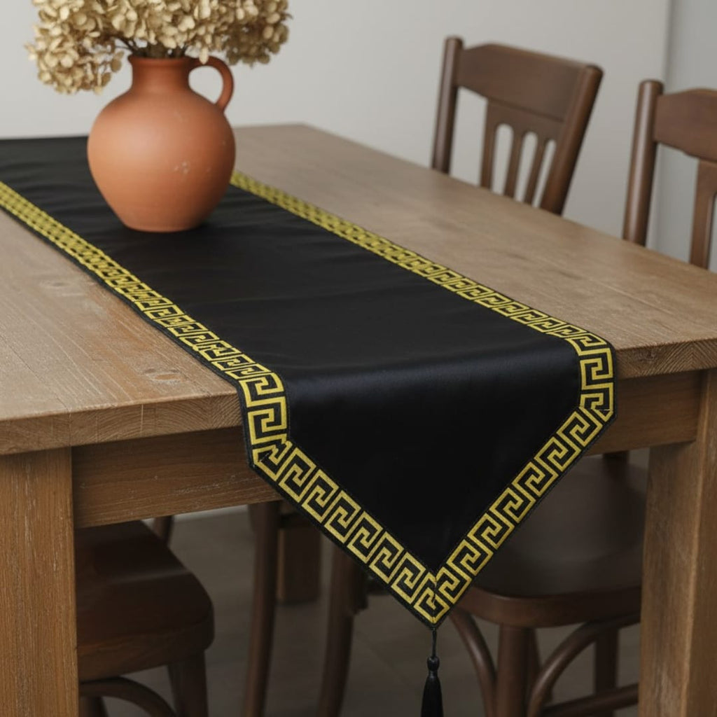 Black Area Velvet Table Runner