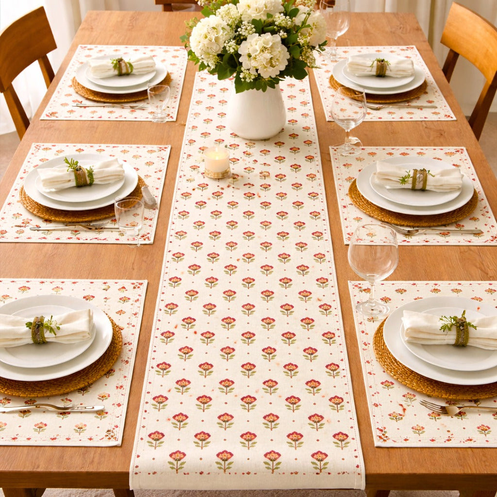 Whispering Flora Lace Table runner with Mats