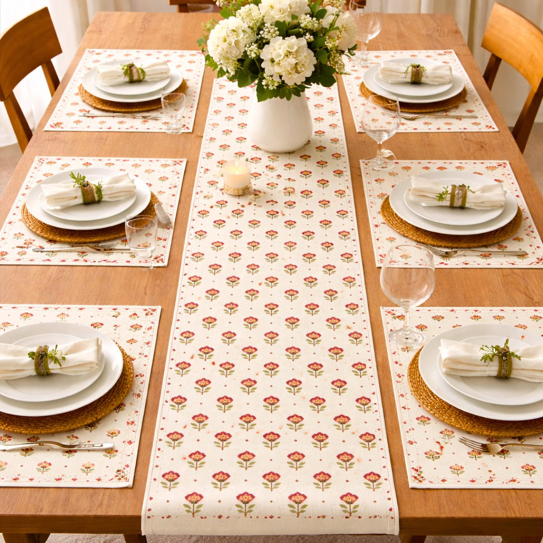 Whispering Flora Lace Table runner with Mats