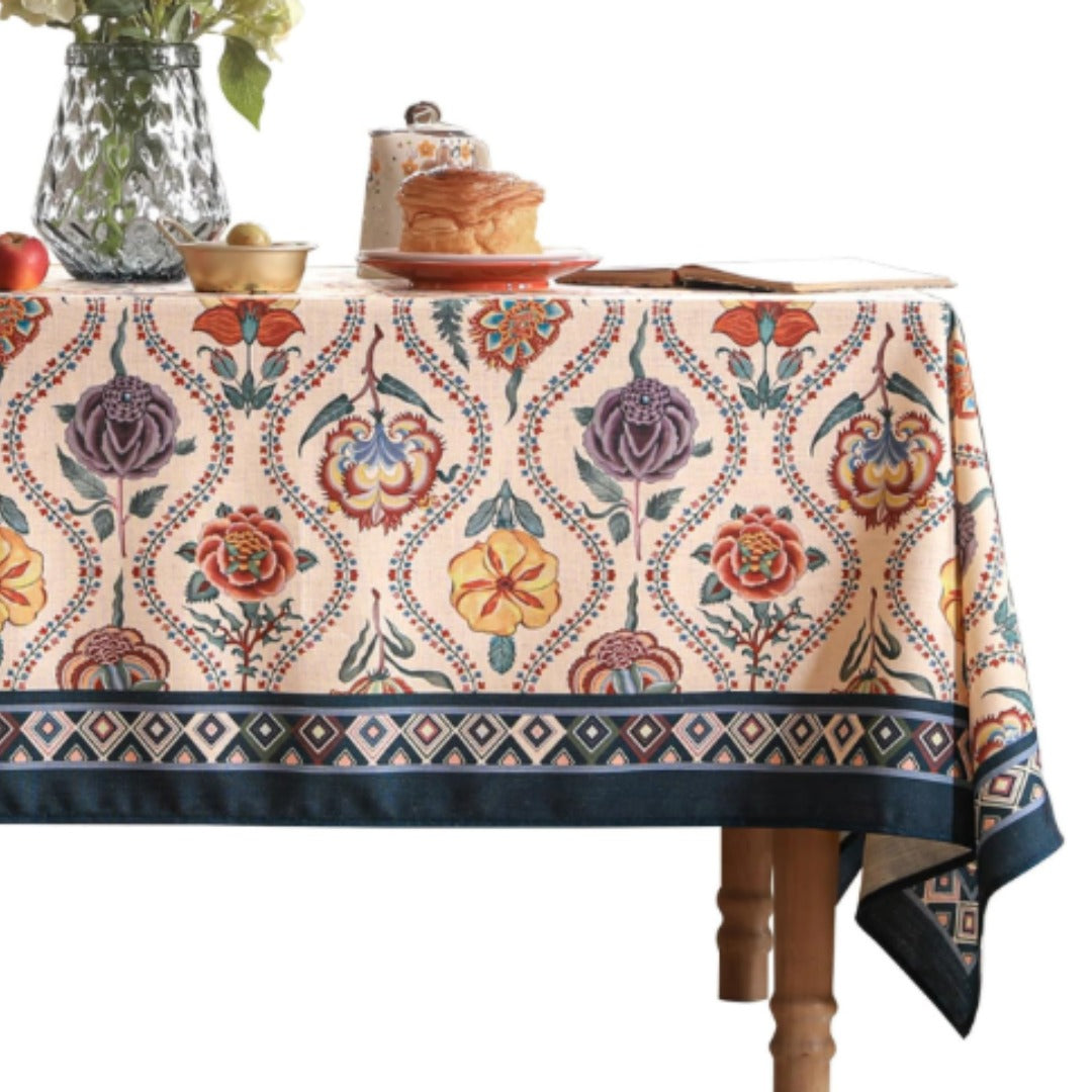 Blush Rose & Cornflower Garden Table Cover