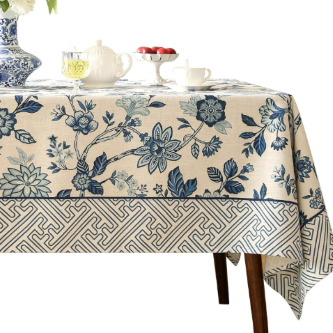 Classic Blue & White Heritage Table Cover