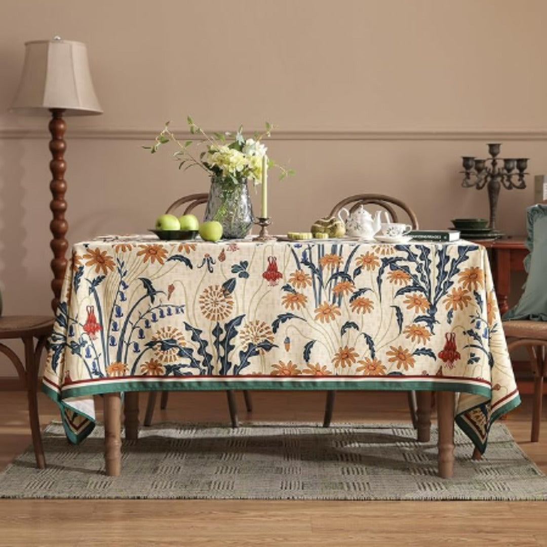 Gilded Crimson Elegance Table Cover