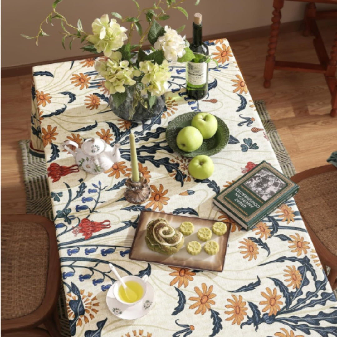 Gilded Crimson Elegance Table Cover