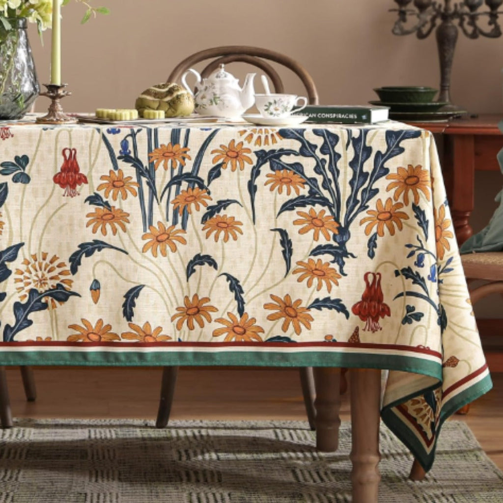 Gilded Crimson Elegance Table Cover