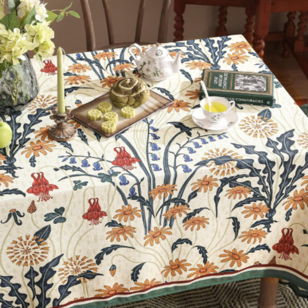 Gilded Crimson Elegance Table Cover