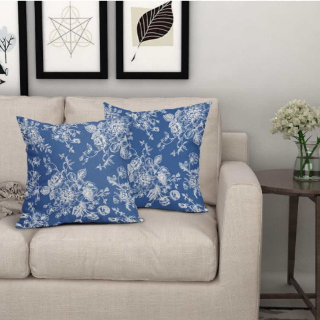 Blue Garden Bliss Cushions Cover Pack of 2