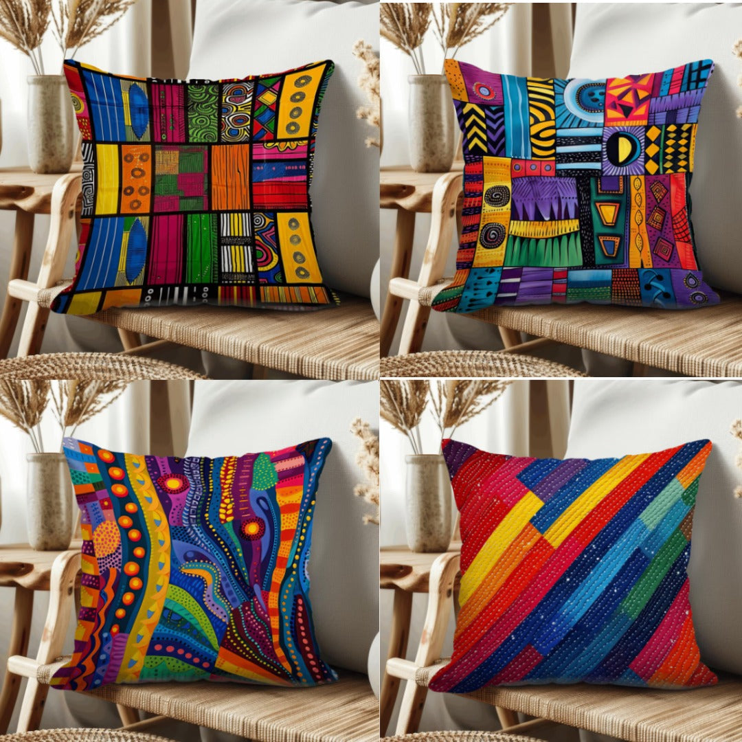 Tribal Palette Cushion Cover Pack Of 4