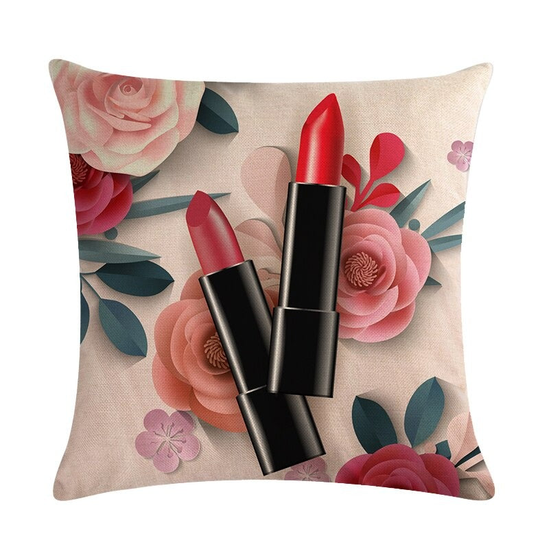 Flower Lipstick Makeup Cushion Covers Pack 6