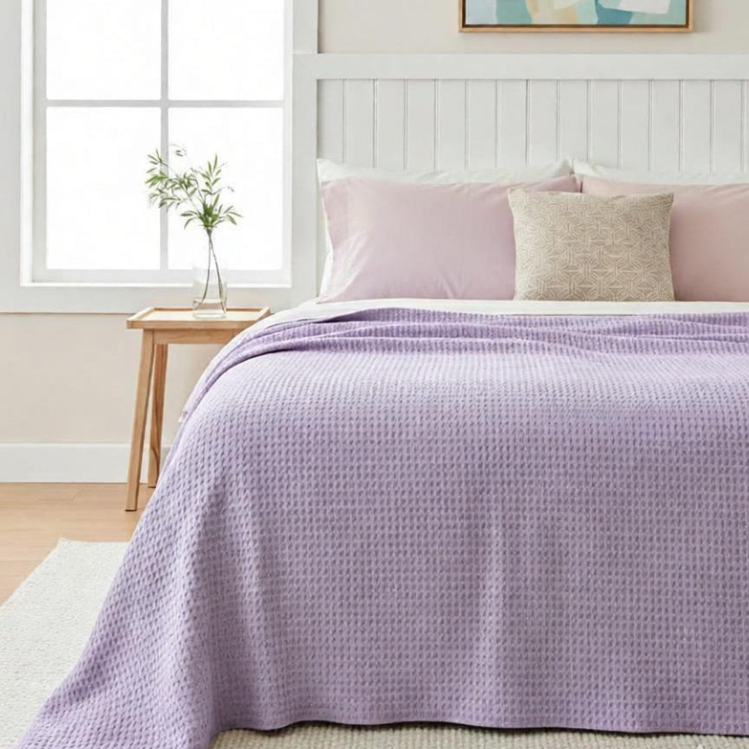 Viscose Cotton Thermals Blanket Pale lilac