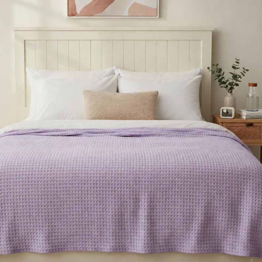 Viscose Cotton Thermals Blanket Pale lilac