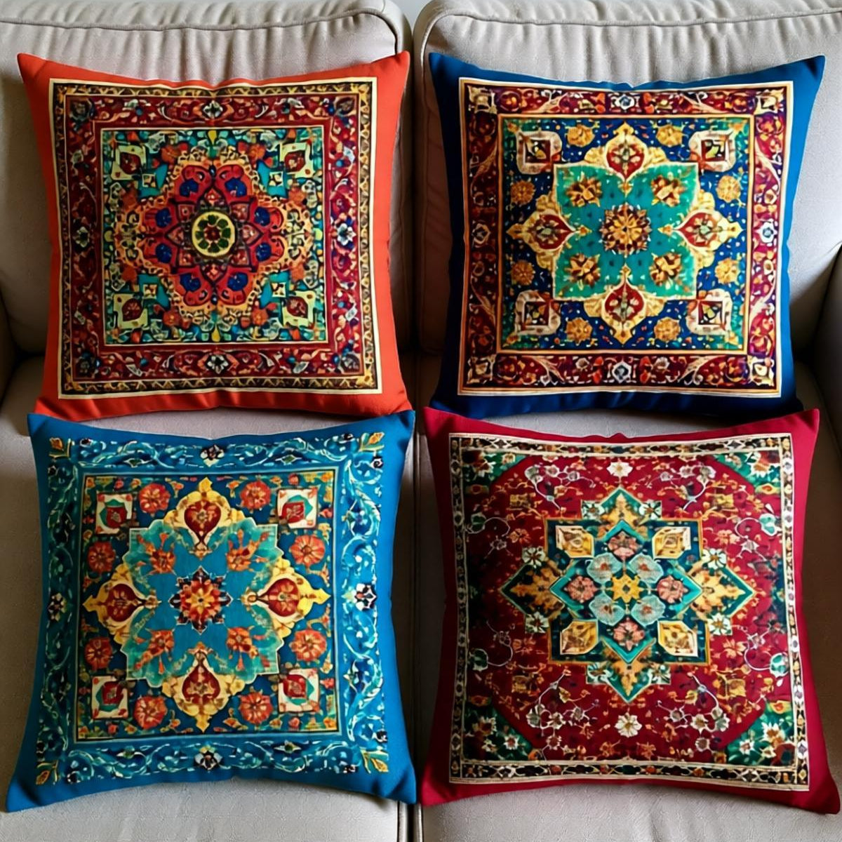 Vibrant Oriental Cushion Cover pack of 4