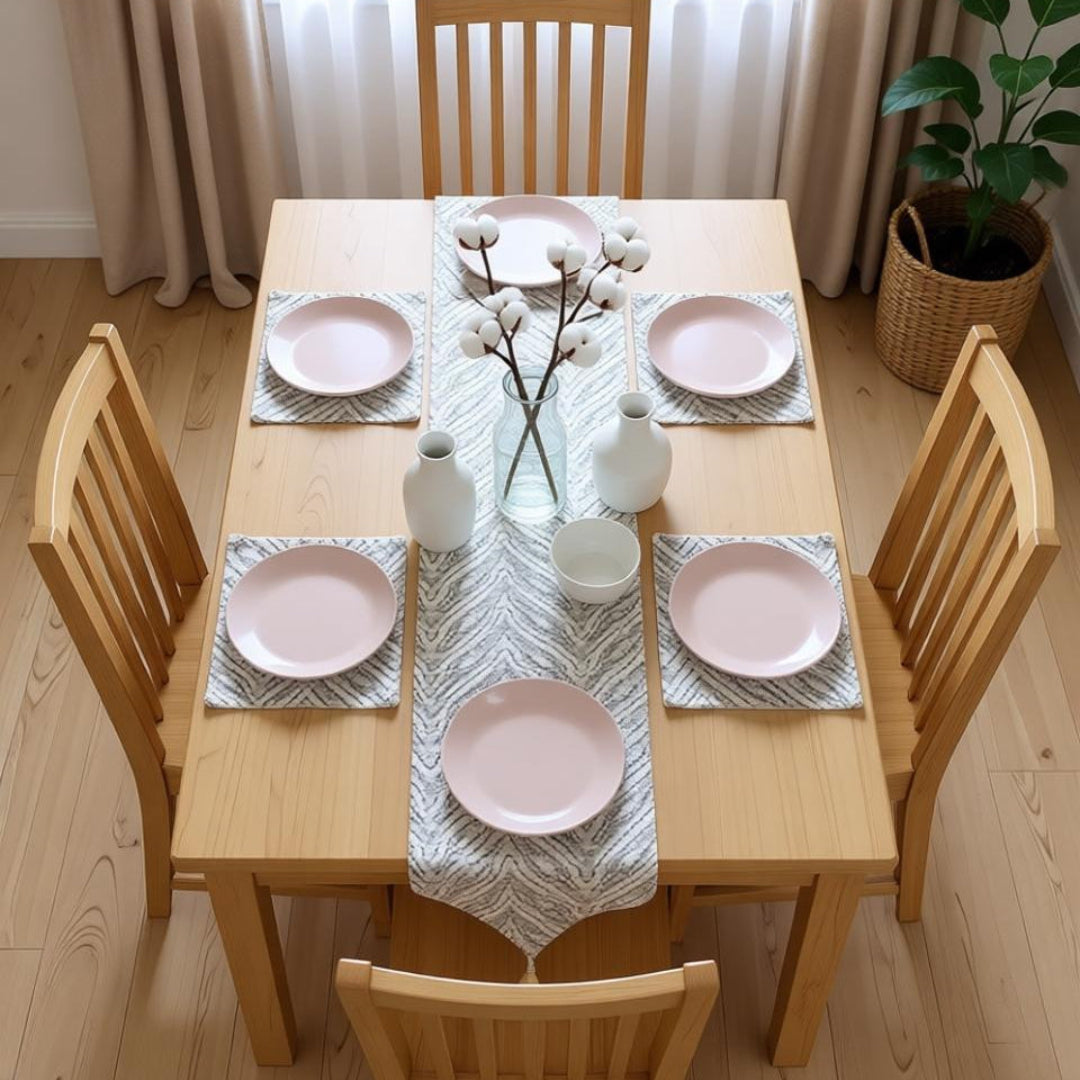 Ashen Arrow Table Runner With 4 Mats