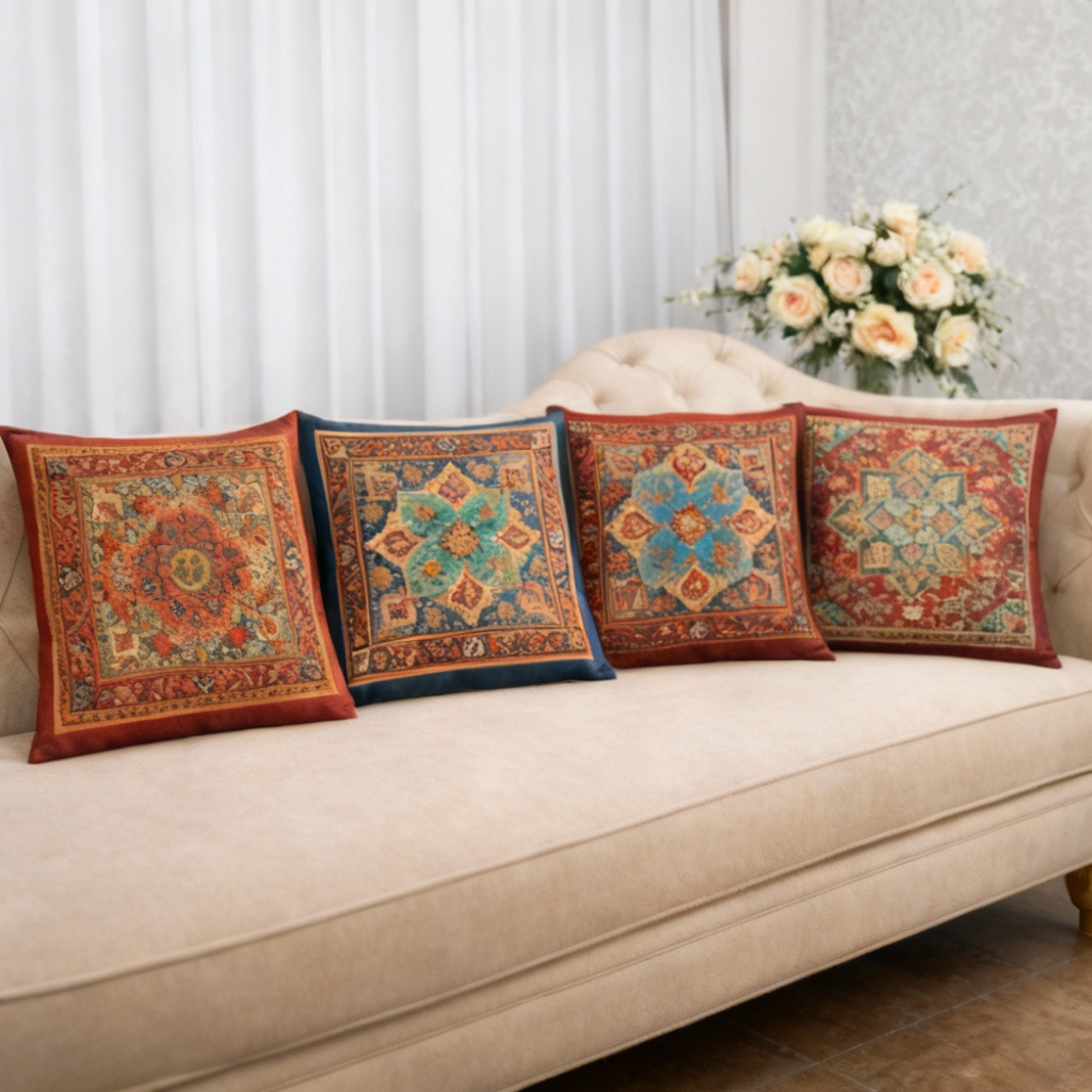 Vibrant Oriental Cushion Cover pack of 4