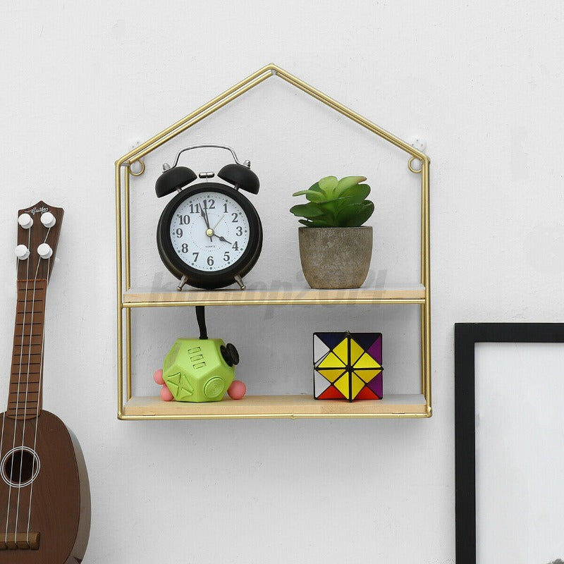 Wall-Mounted "Cottage" Floating Metal Storage Frame Shelve Decor - waseeh.com
